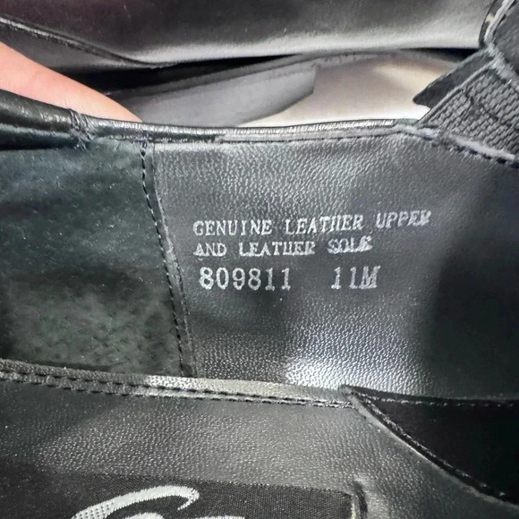 Giorgio Brutini Private Collection Black Leather Slip On Loafers 11 M ITALY - Picture 9 of 14